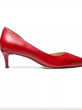 Michael Kors Red Pointed-Toe Kitten Heel Pump Size 8.5